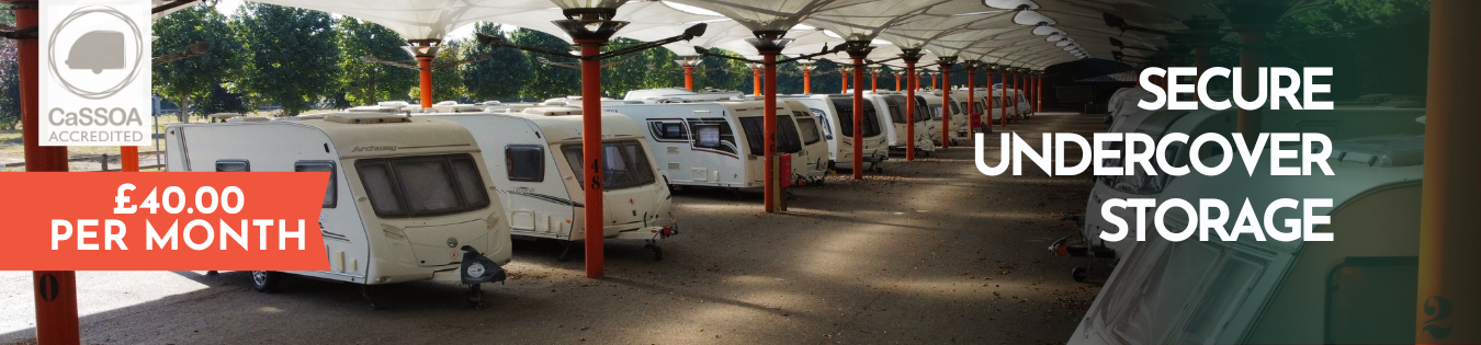 Secure undercover caravan storage at Applewood Countryside Park